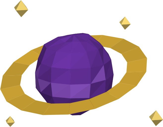 low-poly ringed planet