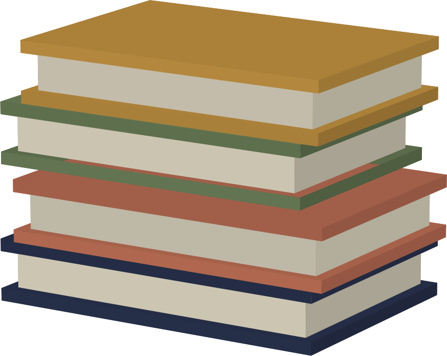low-poly stack of books