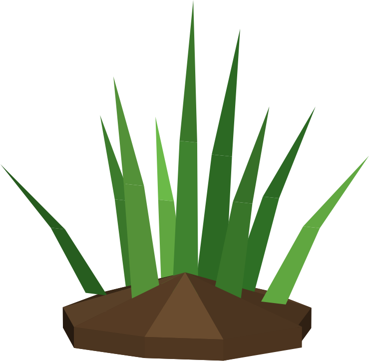 low-poly grass tuft